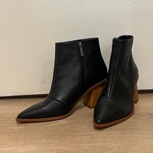 1. STATE Leather Pointed Toe Boots - Black - 8 1/2